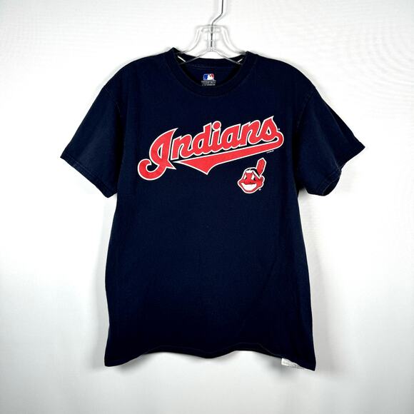 MLB Cleveland Indians Blue Short Sleeve Crew Neck T-Shirt Men's Size M - Picture 2 of 4